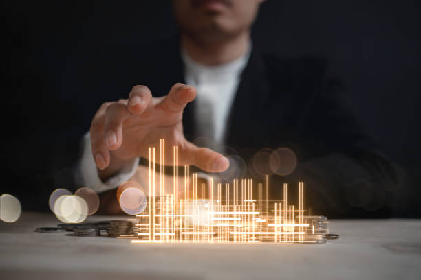 istock Businessman touch investment growth graph chart and analysing growth achievement diagram data trading and exchange, Stock market, Investment, dynamics of financial growth of business 2162372086