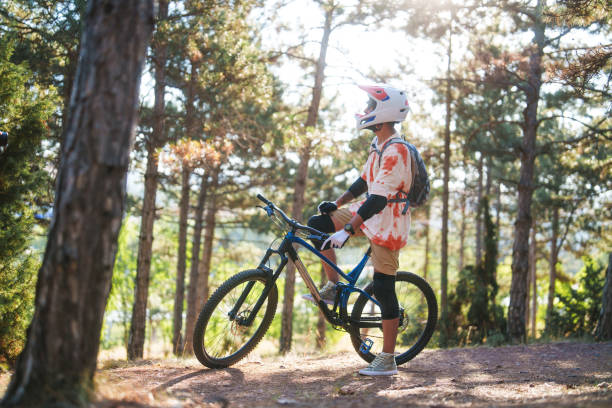 istock Mountain Bike Rider in forrest. 2162373824