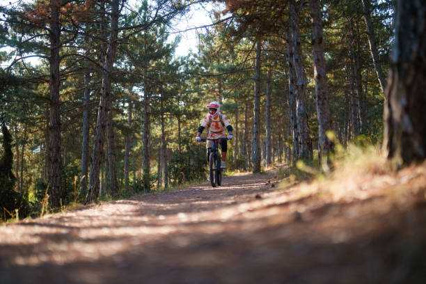 istock Mountain Bike Rider in forrest. 2162373825