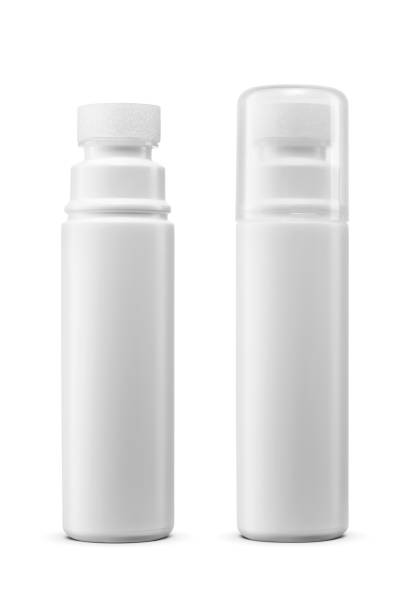 istock Plastic shoe polish bottle with foam rubber sponge applicator cap isolated on white. 2162374223