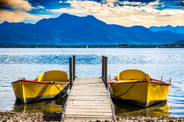 jetty at the chiemsee lake - bavaria