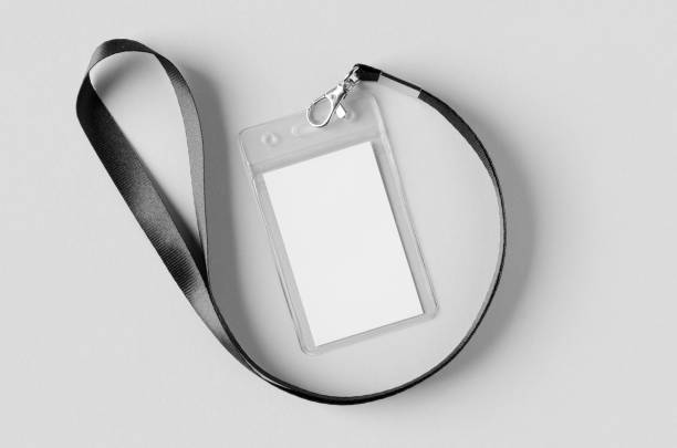 istock ID Card holder mockup with lanyard, vertical. 2162375955