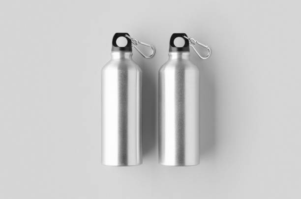 istock Reusable aluminum water bottle mockup. 2162376149