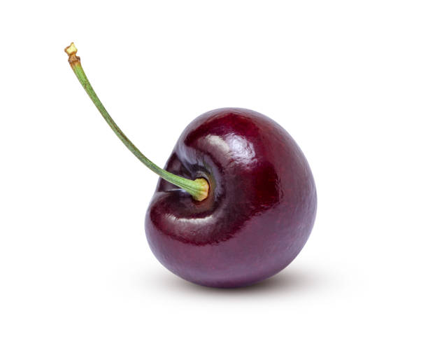 Red ripe cherry isolated on white