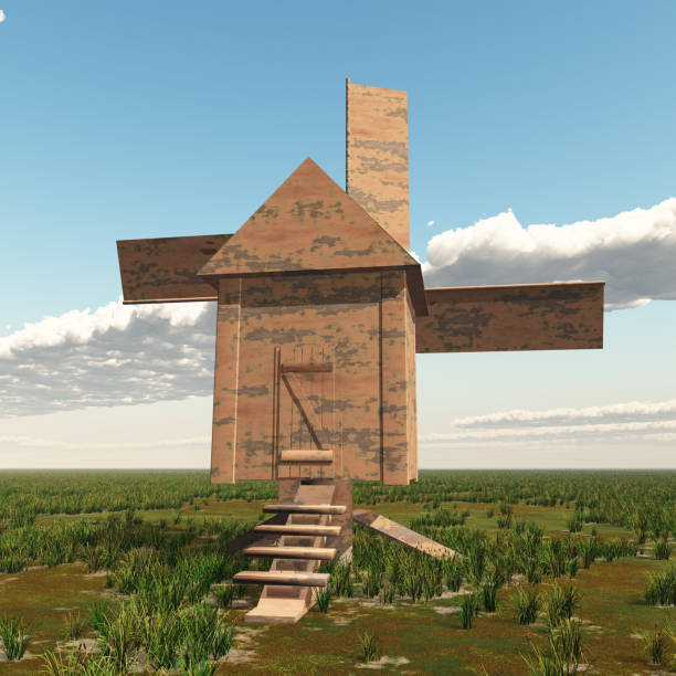 Built in 1810, the unusual eight armed Boyd's Windmill was originally located in Portsmouth, Rhode Island and was used to grind corn until just after World Wat II. It was moved to Middletown, Rhode Island in 1990 and restore.  The smock mill is the only eight armed windmill in North America