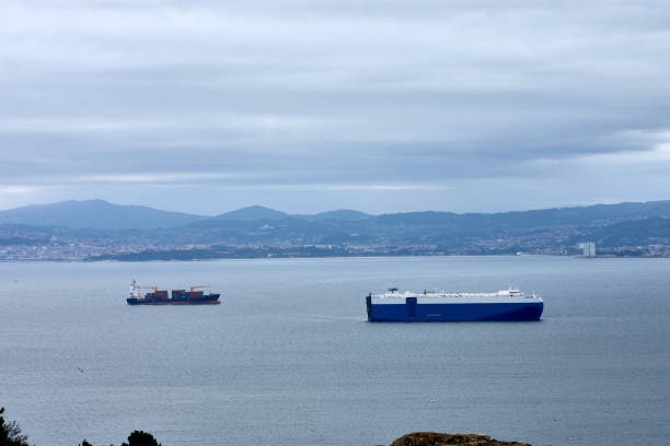 istock Large Ship Anchored Off the Cies Islands, Vigo 2162379048