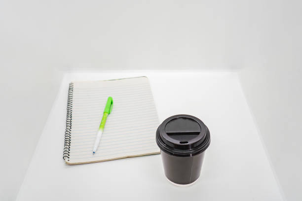 Coffee Cup with beans Espresso Cup Mockup in Isolated white background. Takeaway Coffee Cup Mockup