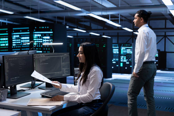 istock IT manager maintaining accurate documentation of data center hardware 2162385726