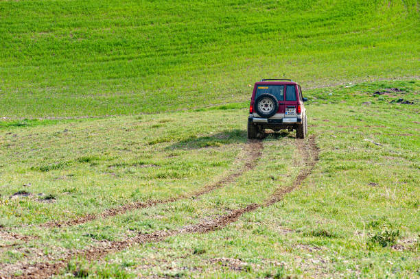 Ankara, Türkiye - May 13, 2012:Ankara, Türkiye - May 13, 2012: Mitsubishi pajero doing off-road climbing
