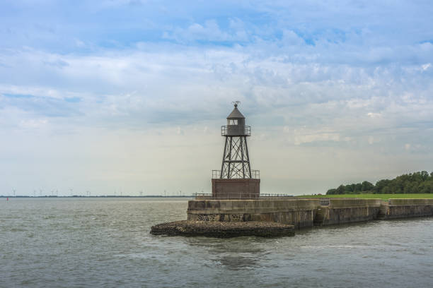 Old lighthouse at the Jade Bay in Wilhelmshaven, Lower Saxony, Germany