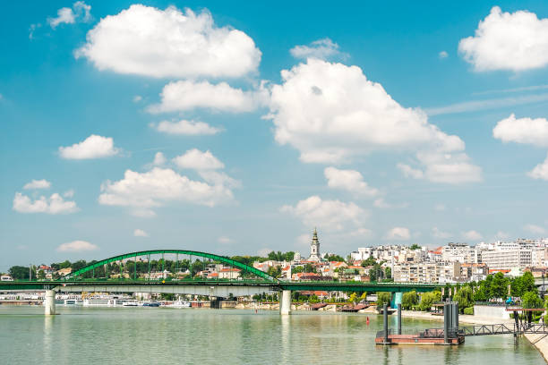 Belgrade, Serbia, June 28, 2024, view of the river and bridges from the embankment in the center of Belgrade. View of the central area in Belgrade.