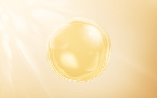 istock Golden liquid oil bubble background, 3d rendering. 2162392926