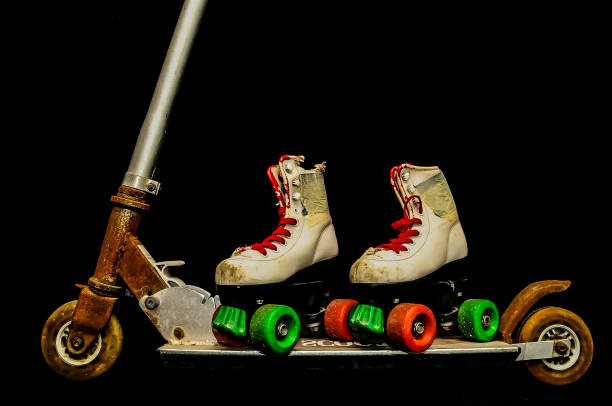 istock A skateboard with two skates on it 2162393175