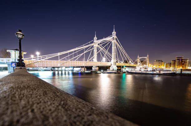 istock Albert Bridge at night  London England 2162395262