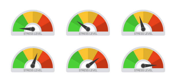 istock Measuring the level of stress. Set of icons with different indicators 2162395714