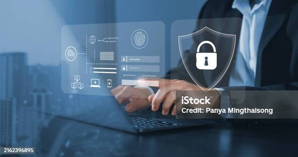 User Using Internet Privacy Image User Using Mobile Phone And Laptop Computer With Privacy Security And ...