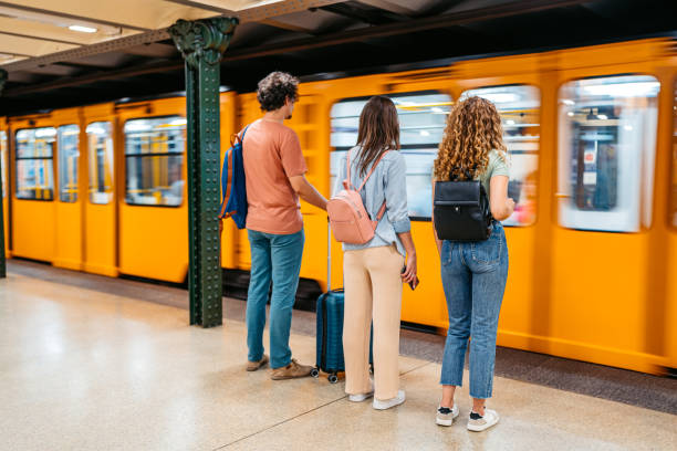 istock Three Friends Waiting For A Subway Train In Budapest In Hungary 2162399957