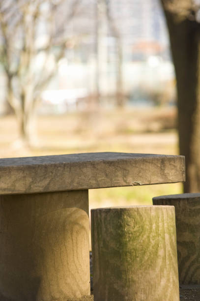 istock Chairs and tables in the park 2162407201