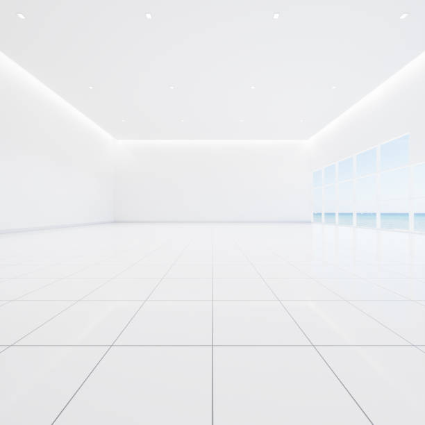 istock 3d rendering of white tile floor for background. 2162415925