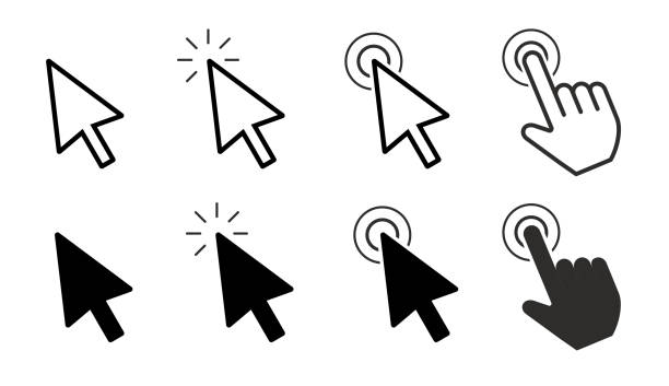 컴퓨터 커서 - 마우스 화살표 stock illustrations