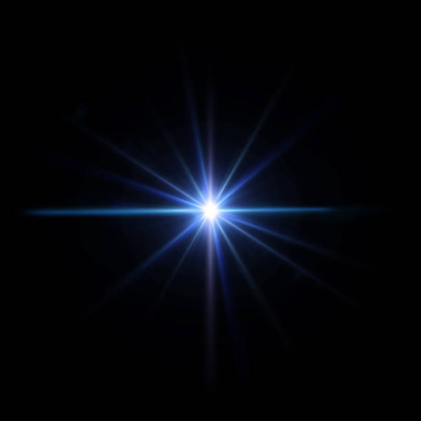 istock Abstract flash star light effect lens flare on black background. 2162419488