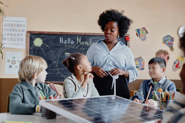 Kids during Lesson about Sustainable Energy