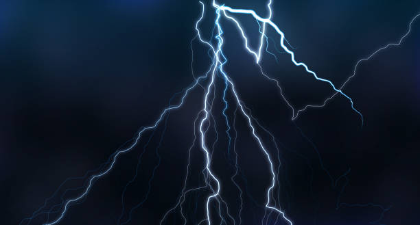 istock abstract lighting thunderstorm effects. Lightning charged with powerful energy Suitable for magical effects. 2162420122