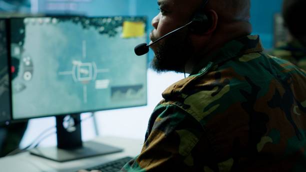 istock Military personnel operating in a secure office environment 2162427124