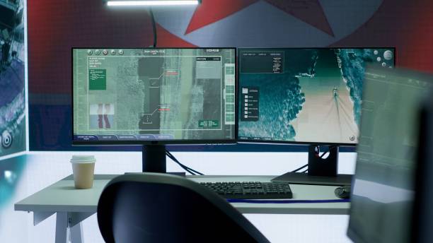 istock Armed forces military control center showing the North Korea flag 2162428054