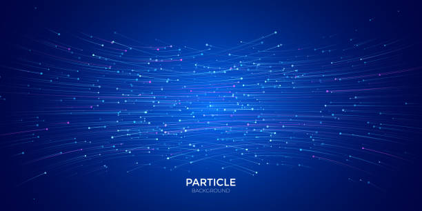 istock Fiber optic luminous lines moving in opposite direction is suitable for speed and force sensing technology background. 2162429597