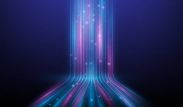 futuristic 5g line internet network high speed technology background. vector illustration fantastic hi-tech design.