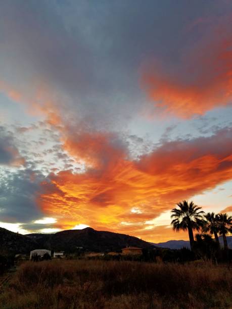 istock Fiery sunset in Spanish countryside 2162434118