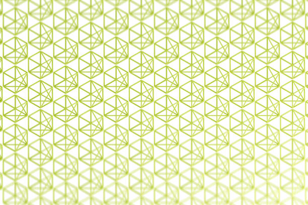 Green geometric frame pattern, DOF, 3D abstract background, contemporary art, science, tech or business, transparent