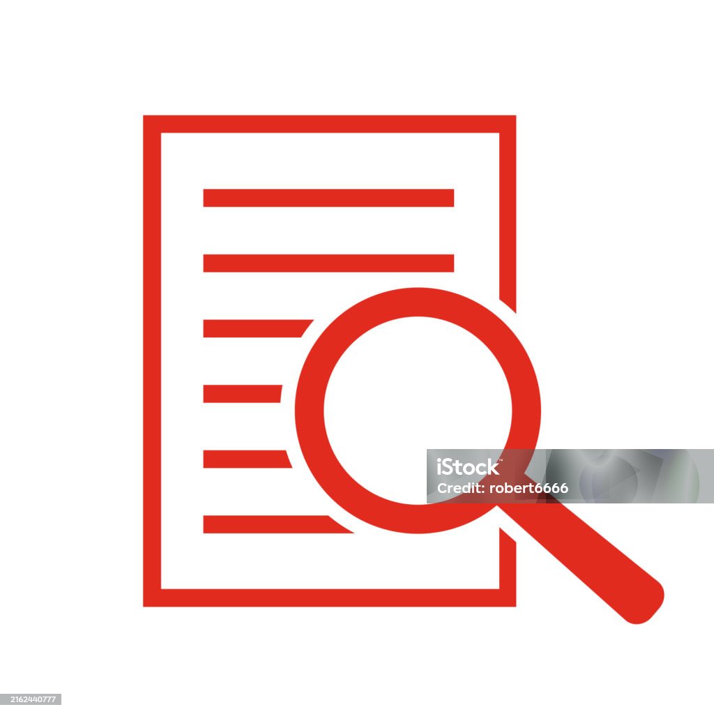 Magnifying Doc Document With Magnifying Glass Stock Illustration - Download Image Now ...