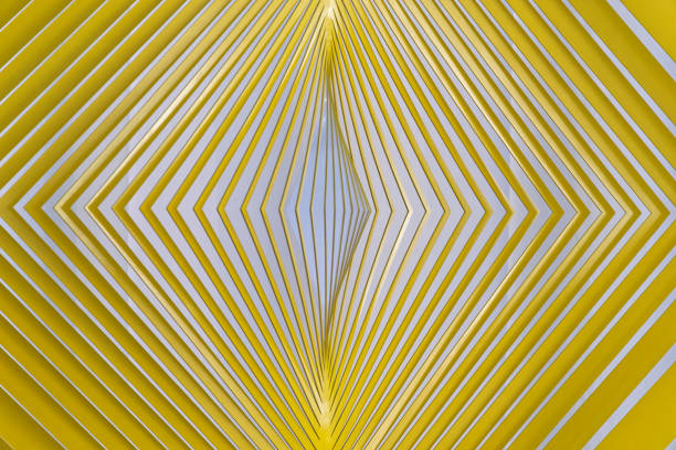 Abstract geometric background from yellow rhombus with 3d effect