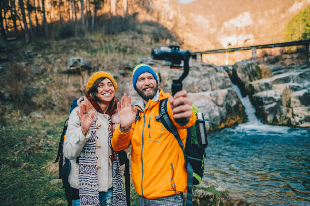 istock Couple on journey taking selfies 2162441690