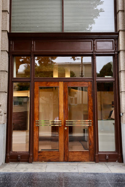 Old fashioned front doors to the legal professional building