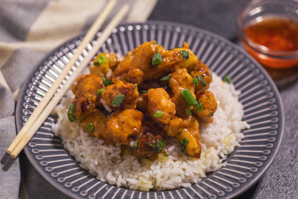 istock Orange Chicken with Steamed Rice 2162445604