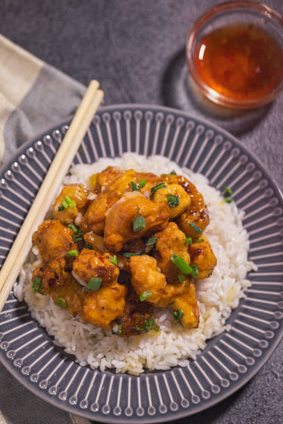istock Orange Chicken with Steamed Rice 2162445611
