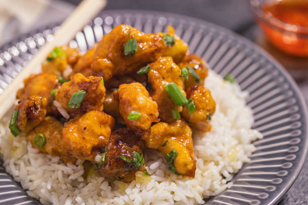 istock Orange Chicken with Steamed Rice 2162445618