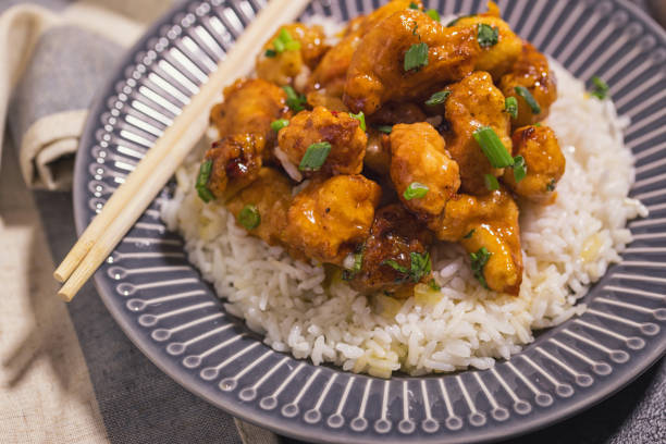istock Orange Chicken with Steamed Rice 2162445619