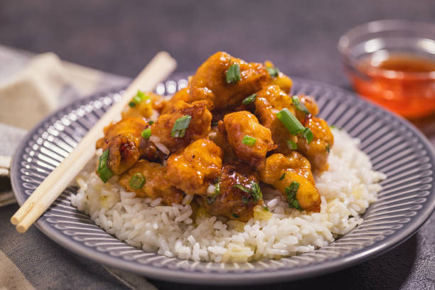 istock Orange Chicken with Steamed Rice 2162445620