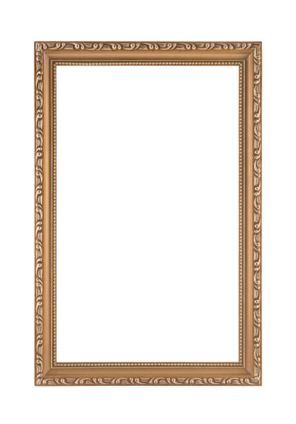 istock Old wooden picture frame isolated on white background 2162446382