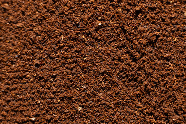 istock Texture of ground coffee close-up: top view 2162447096