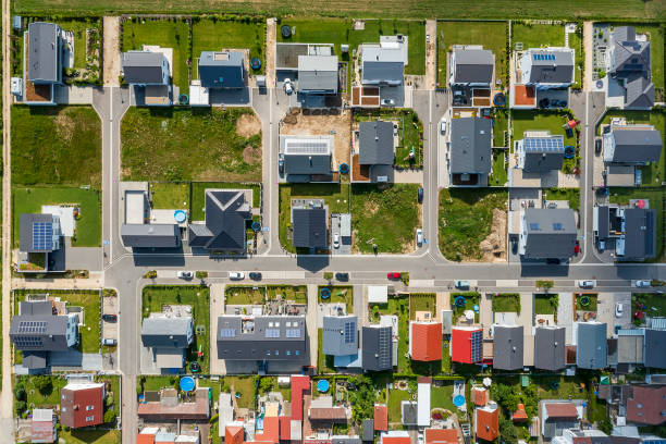 istock Modern houses from above 2162452126