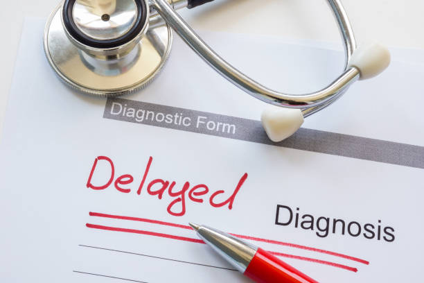 istock Diagnostic form with inscription delayed diagnosis. 2162452771