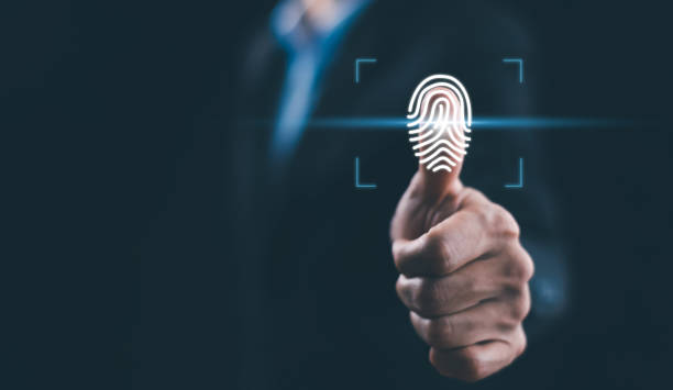 istock Businessman scanning a security system with his finger username and password, cybersecurity concept, information security and encryption, secure Internet access, Cyber security password login online. 2162453352