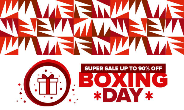 istock Boxing Day. Day after Christmas Day, when gifts are given! This holiday is associated with shopping and sporting events. Celebrated annually in the Great Britain on December 26th. Vector illustration 2162453468