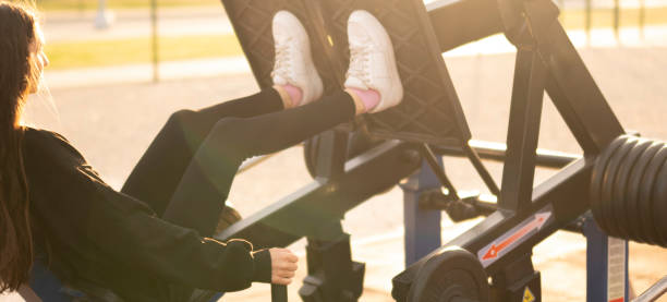 leg press machine or Plate loaded bench 3D render icon