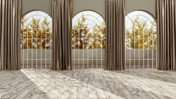 Oak, hardwood flor in and old, vintage, retro classic, pre WW II war house. 100 years old villa.